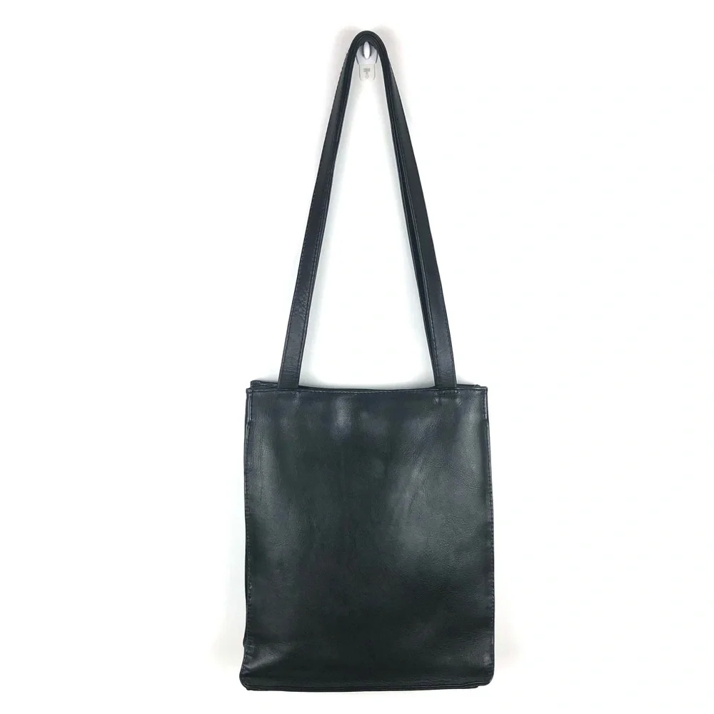 Piel Leather Open Market Bag Black Shoulder Bag 12.5x10.5x2 in. - Picture 12 of 12